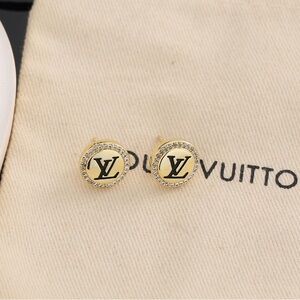 Louis Vuitton Gold and Silver Logo Earrings